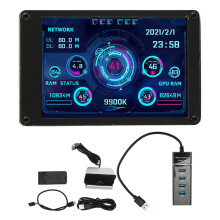 Tela ISP de 3,5 polegadas, monitor de dados com layout personalizável, editor de temas visuais para monitoramento do status do host, mini tela com