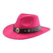 Chapeau Homburg élégant pour hommes et femmes,-rose rouge