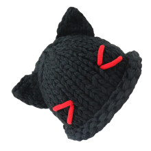 Chapeau de chaton doux pour enfants, couvre-chef-noir rouge