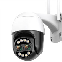 Home Security Cameras 4K IP PTZ Outdoor Camera, 8x Hybrid Zoom, AI Human Detection, Dual Lens, 4MP Audio, 32GB Included