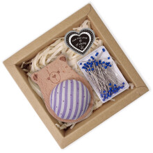 Needle Pin Holder Wood Pin Cushion with 100 Dressmaking-Purple