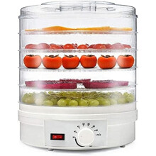 Food Dehydrator 350W Round 5 Removable Trays, Adjustable Temperature, Large Capacity for DIY Healthy Snacks, Dried Fruit