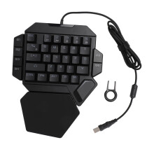 Tastiera da gioco a una mano, switch blu, 35 tasti, retroilluminazione RGB, tastiera meccanica con design ergonomico e 6 tasti di registrazione