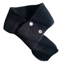 Écharpe de cou à la mode avec fermeture à bouton pour la-Noir