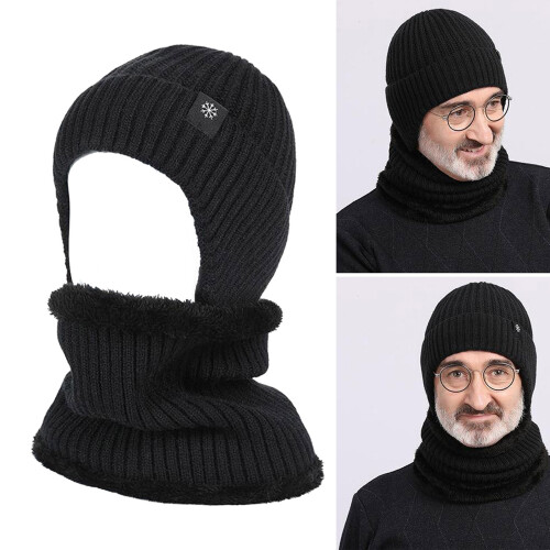 Chapeau d'hiver extensible pour hommes, cache-cou-Costume gris 2