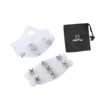 Ice Cleats 7Stud Crampons With Steel Studs For Snow/Ice Enhanced Traction Grips Over Shoes, Mountaineering, Climbing