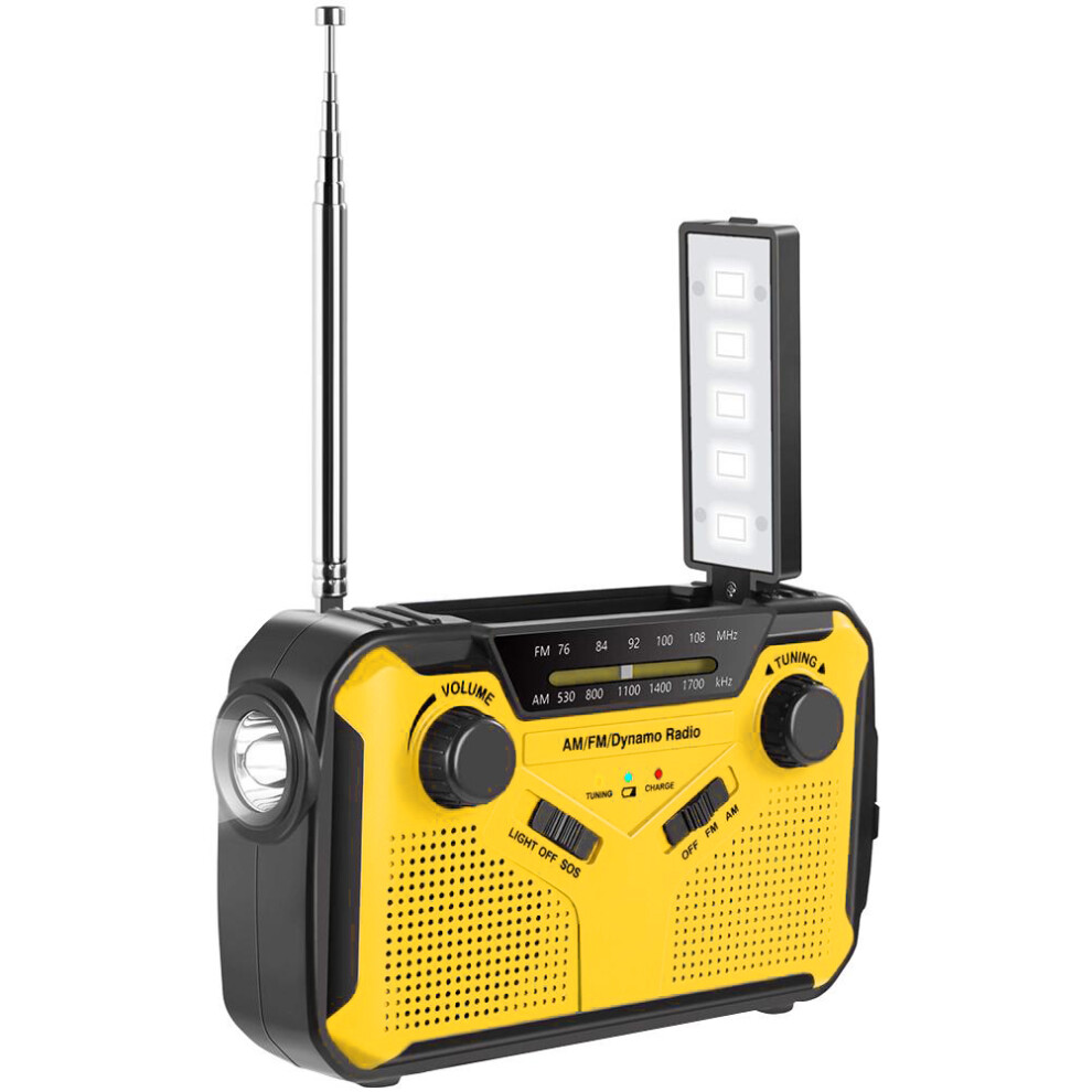 Portable Radio With Sos Alarm Solar Powered Hand Crank Emergency Weather Alert Radio Am Fm Shortwave Flashlight And Reading Lamp For Outdoor Survival 9420858070726