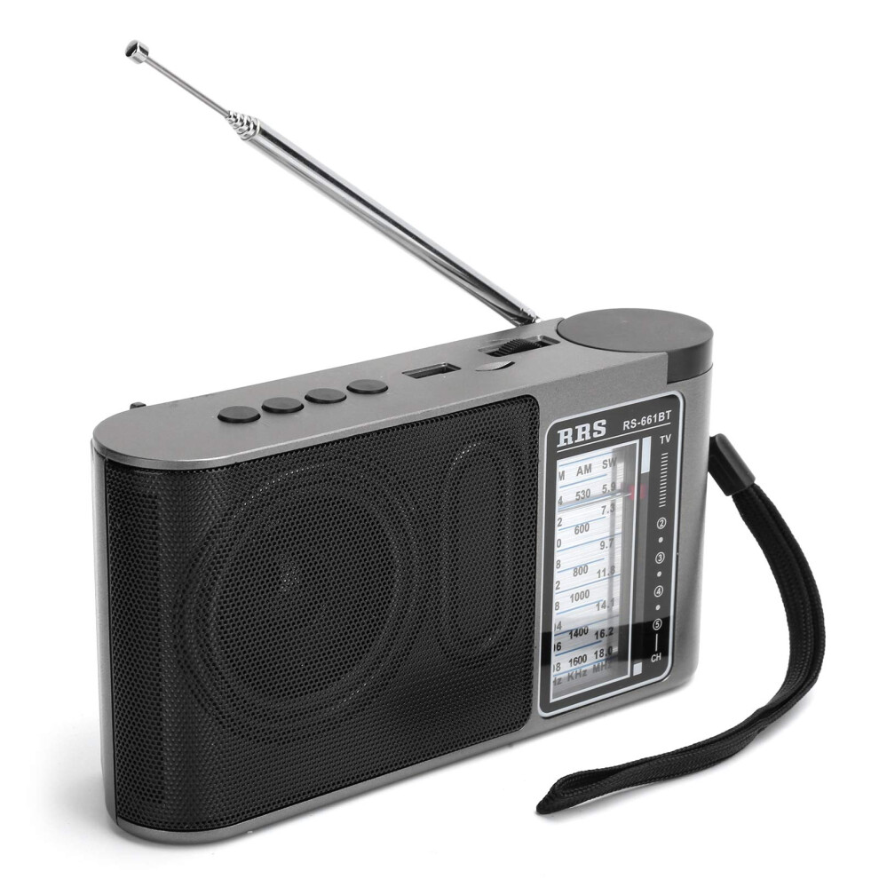 Fm Radio Receiver, Portable Multiband, Manual Tuning, 1200Mah Battery, Pocketsized, Clear Sound, Fm Am Sw1 Sw2, Grey 9365049213639