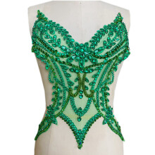 Hand Beaded Patches Sew On Patches 3D Costumes-fresh green