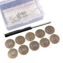 10 Pcs Trousers Buttons Replacement Buttons 17mm Jeans-3