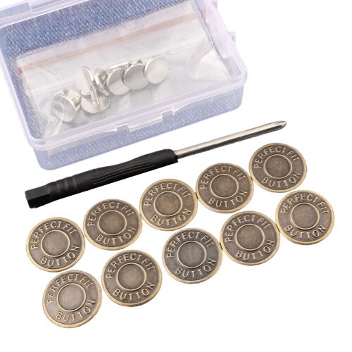 10 Pcs Trousers Buttons Replacement Buttons 17mm Jeans-3