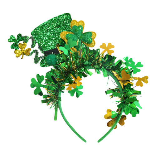 Shamrock Colored Striped Headband Perfect-Triple Leaf Top Hat