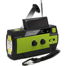 Wind Up Radio Emergency Solar Radio With Phone Charger, 4000mAh, AM/FM, Hand Crank Torch, SOS Alarm, Green