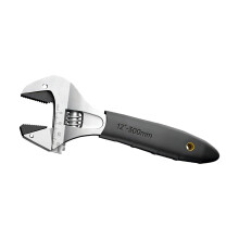 Ratcheting Adjustable Wrench For Plumbing, Wide Opening, AntiSlip Grip, Heavy Duty 12 Inch Pipe Wrench