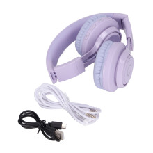 Căști wireless și cu fir pentru copii, volum limitat, Bluetooth, design pliabil, pernițe confortabile pentru urechi, bandă de susținere