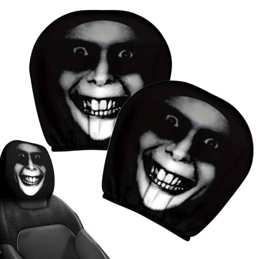 Car Headrest Covers Halloween Elastic Protector Funny Interior Decor Universal Fit For Suv Sedan Van 9119770936349