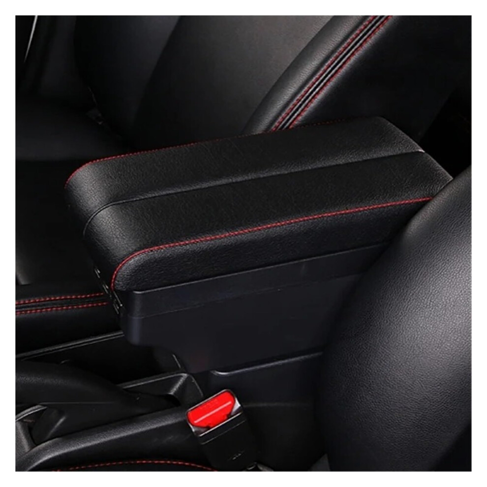 Car Armrest For Suzuki Ertiga Center Console Storage With Usb Charging Interface Cup Holder With Line Black/Red 9365049215053