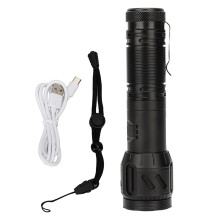 Cordini per dispositivi USB Torce tattiche a LED zoomabili Torcia ricaricabile ad alta luminosità Cinque modalità di illuminazione Guscio in lega