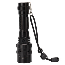 Lanterna tática com zoom, trilho Picatinny, LED recarregável de alto lúmen, multimodo, à prova d'água, para uso externo, com carregamento USB.
