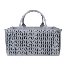 Diaper Storage Box, Lightweight Portable Diaper Organizer With Dividers, 36x23x17 cm, Gray