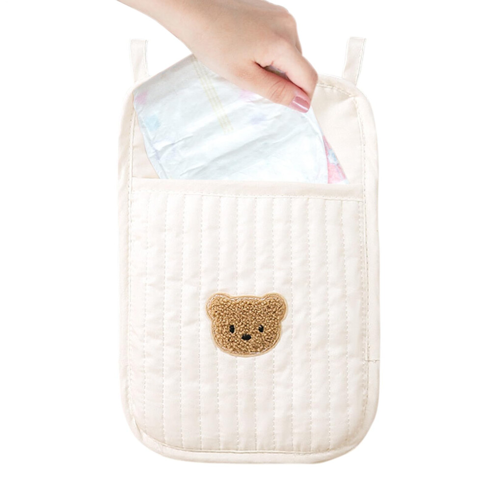 Crib Organizer With 2 Pockets, Bedside Nursery Storage, Durable Baby Accessory For Diapers, Bottles  Toys