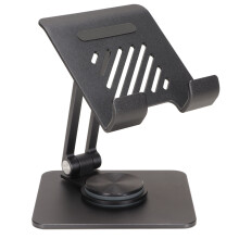 Tablet-stativ til skrivebord Robust aluminiumslegering Sammenklappelig skrivebordsstativ med 360 graders rotation Kompatibel med alle tablets iPad