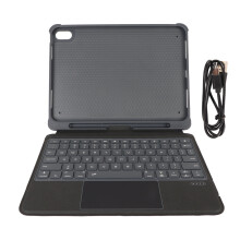 Custodia con tastiera per iPad Air, trackpad wireless retroilluminato rimovibile con supporto magnetico, pieghevole e sottile, con tecnologia Smart