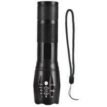 Torcia LED super luminosa con design impermeabile, torcia tattica ad alta luminosità per uso esterno di emergenza, 5 modalità zoomabili, messa a