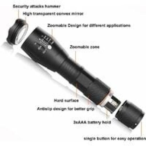 Rechargeable Multi Function Flashlights, High Power Blue LED Flashlight with Adjustable Zoom Focus, 4 in 1 Light Modes for Night Vision Astronomy Hiki 2
