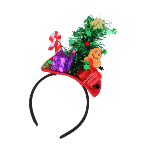 4 Pieces Christmas Head Decorations Handmade Headbands-Type B
