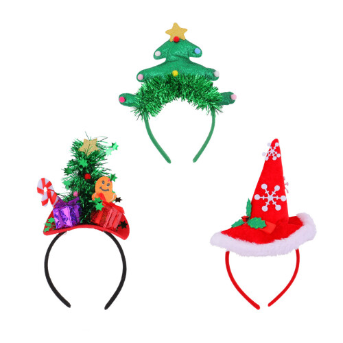 4 Pieces Christmas Head Decorations Handmade Headbands-Type B 1