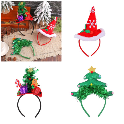 4 Pieces Christmas Head Decorations Handmade Headbands-Type B 2