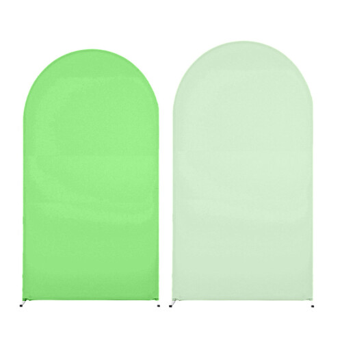 Double Sided Colored Wedding Arch-6.6ft dark green light gre