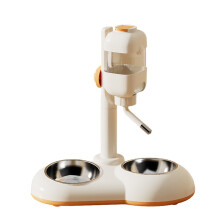 2 in 1 Pet Large Dog Water Food Bowl Feeder Set Raised-White