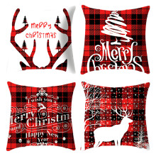 Housses de canapé d'extérieur double face, lot de 4 housses de coussin de Noël aux motifs festifs, en velours doux pour une sensation de luxe,