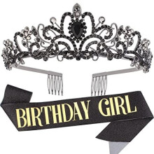 Diadema alla moda per donna, fascia per capelli comoda da indossare con spalline, accessorio scintillante in cristallo per addio al nubilato,
