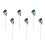 Pack of 6 Sturdy Flocking Touch Artificial Roses-Royal blue 1