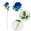 Pack of 6 Sturdy Flocking Touch Artificial Roses-Royal blue 5