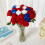 Pack of 6 Sturdy Flocking Touch Artificial Roses-Royal blue 7
