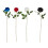 Pack of 6 Sturdy Flocking Touch Artificial Roses-Royal blue 2