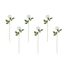 Multipacks of 6 Soft Sturdy Flocking Roses Accessory-White