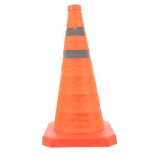 Collapsible Traffic Cone For Road Work, Parking Lots, And Schools, Durable Plastic, Foldable, SpaceSaving, Stable Base