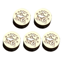 5Pcs Embossed Sealing Stamp, Christmas Themed-Christmas cabin