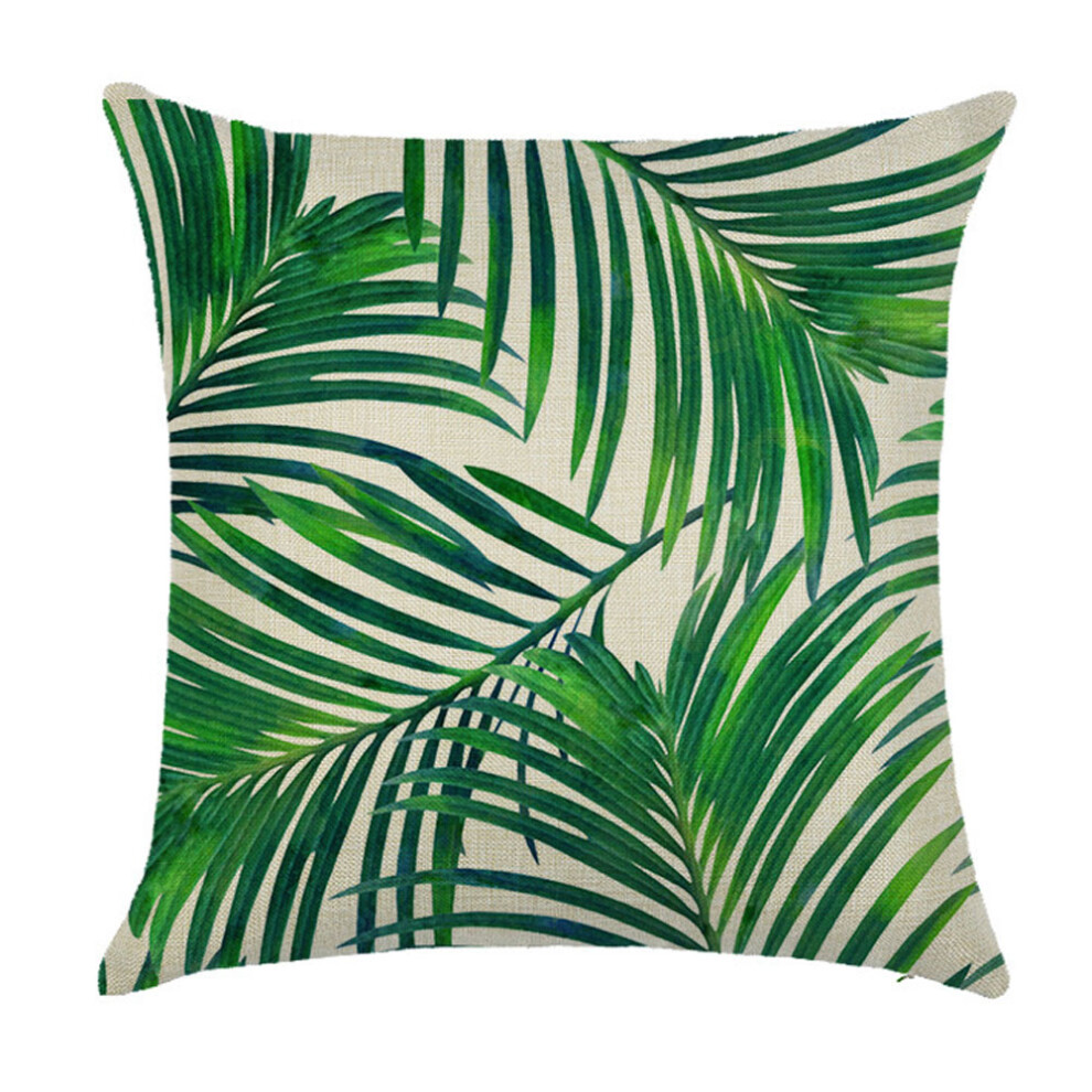 Decorative Throw Pillow Case, Cotton Linen Material Flowers Leaves Pillow Cover with Waterproof Feature, Square Accent Pillow for Home and Office, 18"-image-OPC-PNTFYMM-NEW