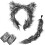 Sturdy Wool Gray Wolf Costume Set with-Four piece set 1 1