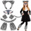 Sturdy Wool Gray Wolf Costume Set with-Four piece set 1 6