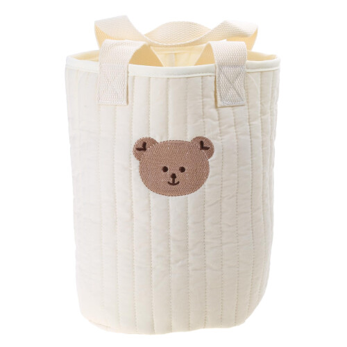 Cotton Storage Basket Bear Design, Large Capacity Nursery Organizer Bin, Home Storage Solution