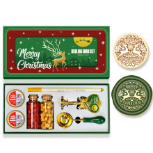 Vintage Seal Stamp Set for Wedding Christmas, With-Green 05