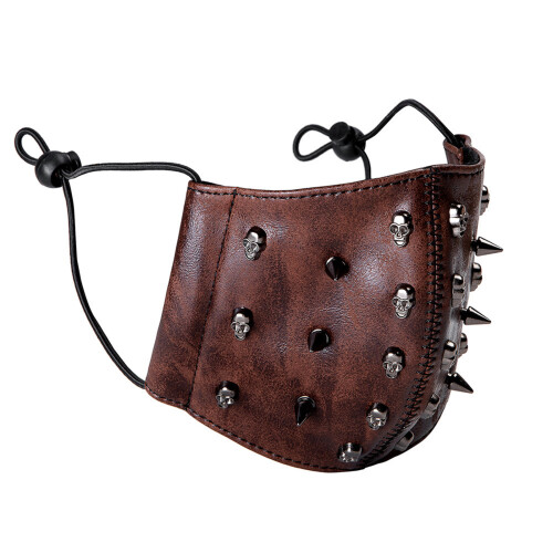 Cool Punks Skull Mask Leather Windproof for Music Festivals and