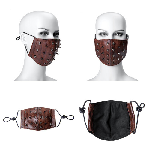 Cool Punks Skull Mask Leather Windproof for Music Festivals and 1